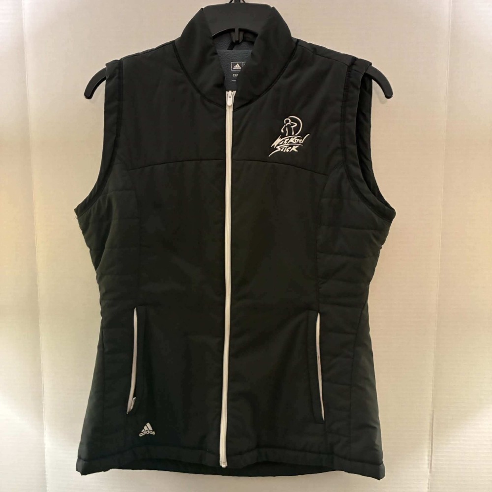 Adidas Golf Vest Womens S Black ClimaWarm Quilted Full Zip Athletic Z94183